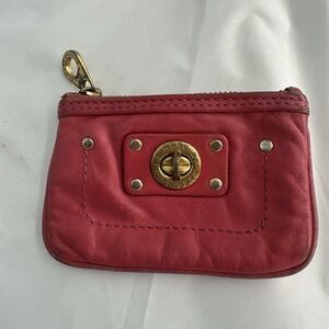 Marc By Marc Jacob's Coin Wallet/ Pink Patent Leather / Key Ring/zip Coin